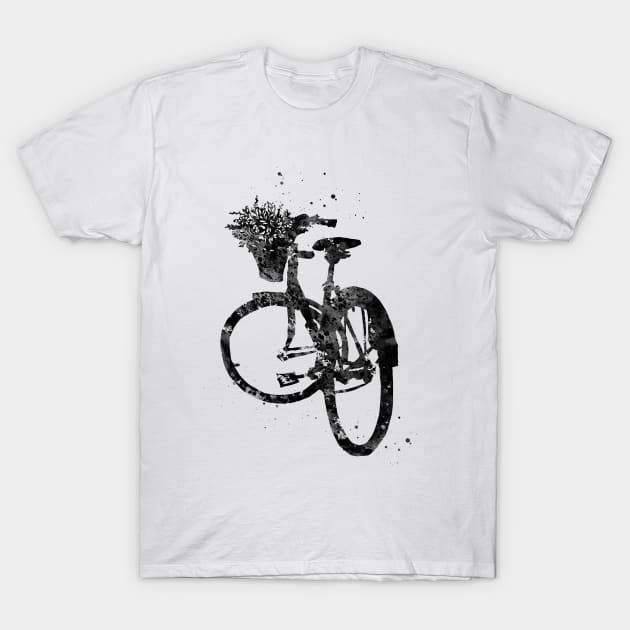 Bicycle with Flower in Basket T-Shirt by erzebeth